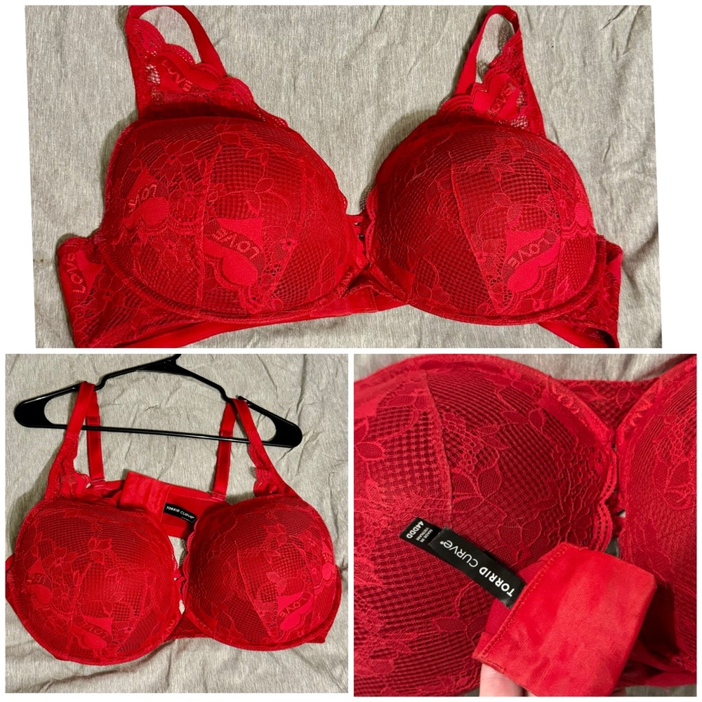 Red size 44DDD torrid bra GUC